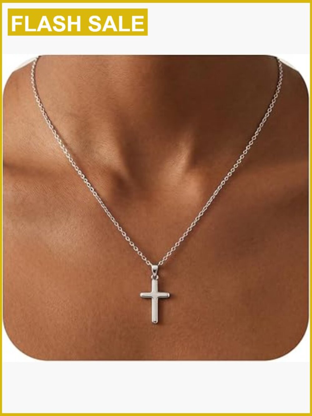 Dainty Sterling Silver Cross Necklace 16-22 Inch Faith Jewelry Layering Choker